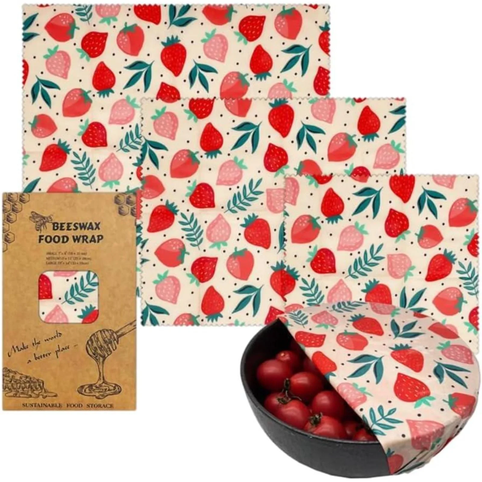 Enveloppes en cire d’abeille réutilisables pour aliments, papier écologique pour le stockage des fruits, jxsandwich, couvercles de bol, ensemble de 3 pièces Enveloppes en cire d’abeille réutilisables pour aliments, papier écologique pour le stockage des fruits, jxsandwich, couvercles de bol, ensemble de 3 pièces