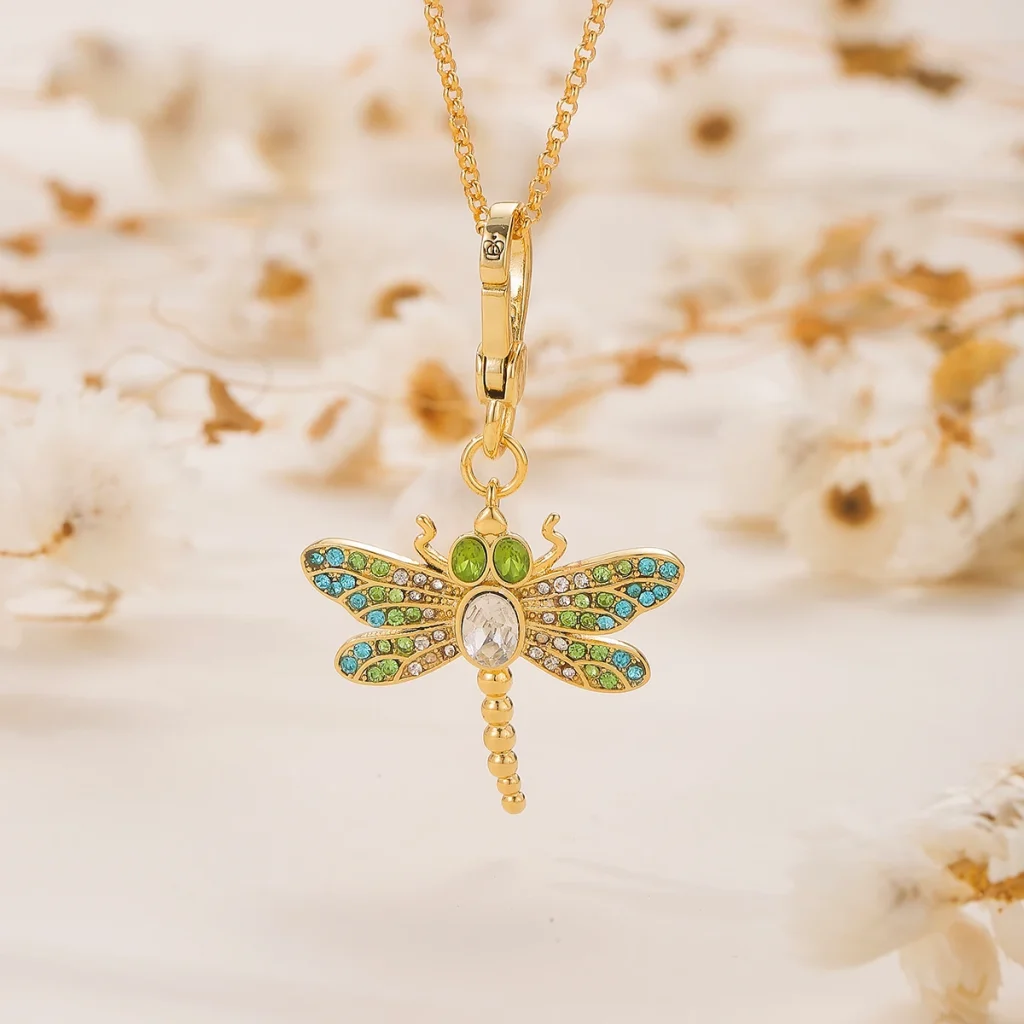 Collier libellule en diamant émail exquis, 1 pièce, Design, accessoires de décoration de pull mignon, bijoux cadeau de fête de noël