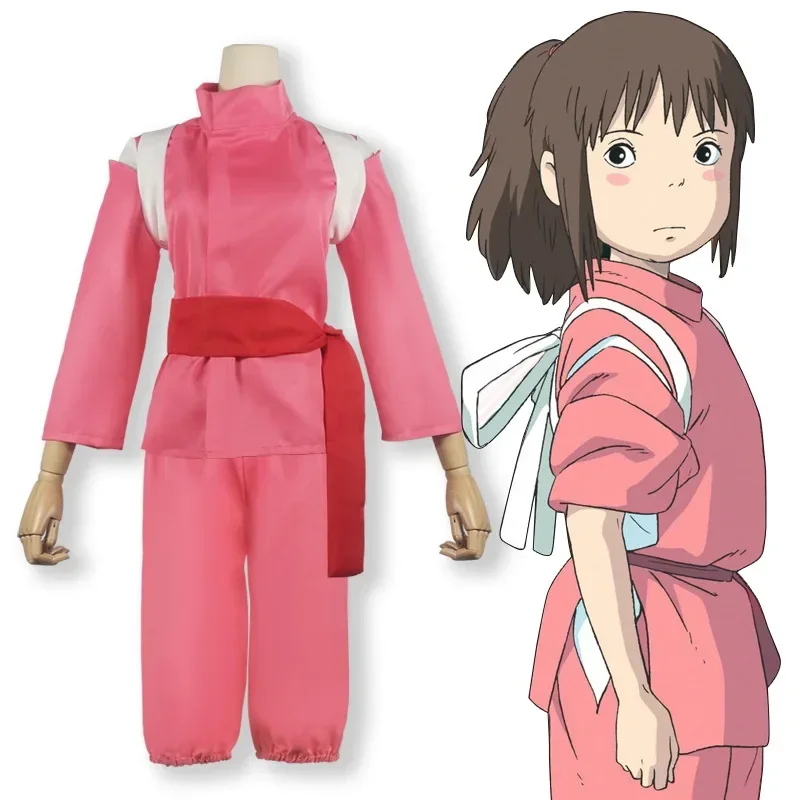 costume de cosplay anime pour enfants et adultes, kimono rose takino chihiro show kamikakushi, costumes de fête d'halloween pour femmes et filles costume de cosplay anime pour enfants et adultes, kimono rose takino chihiro show kamikakushi, costumes de fête d'halloween pour femmes et filles