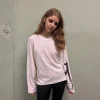 harajuku années 90 streetwear gothique bébé t shirt avec motif imprimé pistolet t shirt à manches longues emo fille coupe ajustée y2k kawaii haut tendance