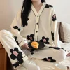 ensemble de vêtements de nuit style kimono pour femmes, short à manches courtes, col moine, confortable pour la maison, en coton comme un tissu imprimé, nouvelle collection été
