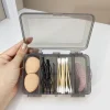 boîte de rangement de bijoux à double couche de style japonais, bijoux carrés en plastique, coton tige divisé, mini pochette bouffante
