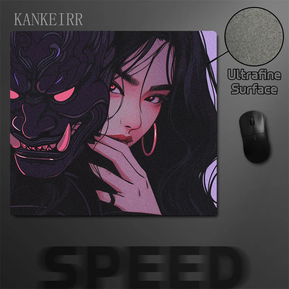 tapis de souris japonais oni mask girl control, sous souris média, tapis de clavier de sport électronique, accessoires de configuration de jeu, polymères de souris, 40x45 tapis de souris japonais oni mask girl control, sous souris média, tapis de clavier de sport électronique, accessoires de configuration de jeu, polymères de souris, 40x45