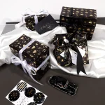 Papier d’emballage cadeau Flexible enduit noir, papier d’emballage de noël classique pour poupées plus grandes, ensembles de livres pour la saint-valentin
