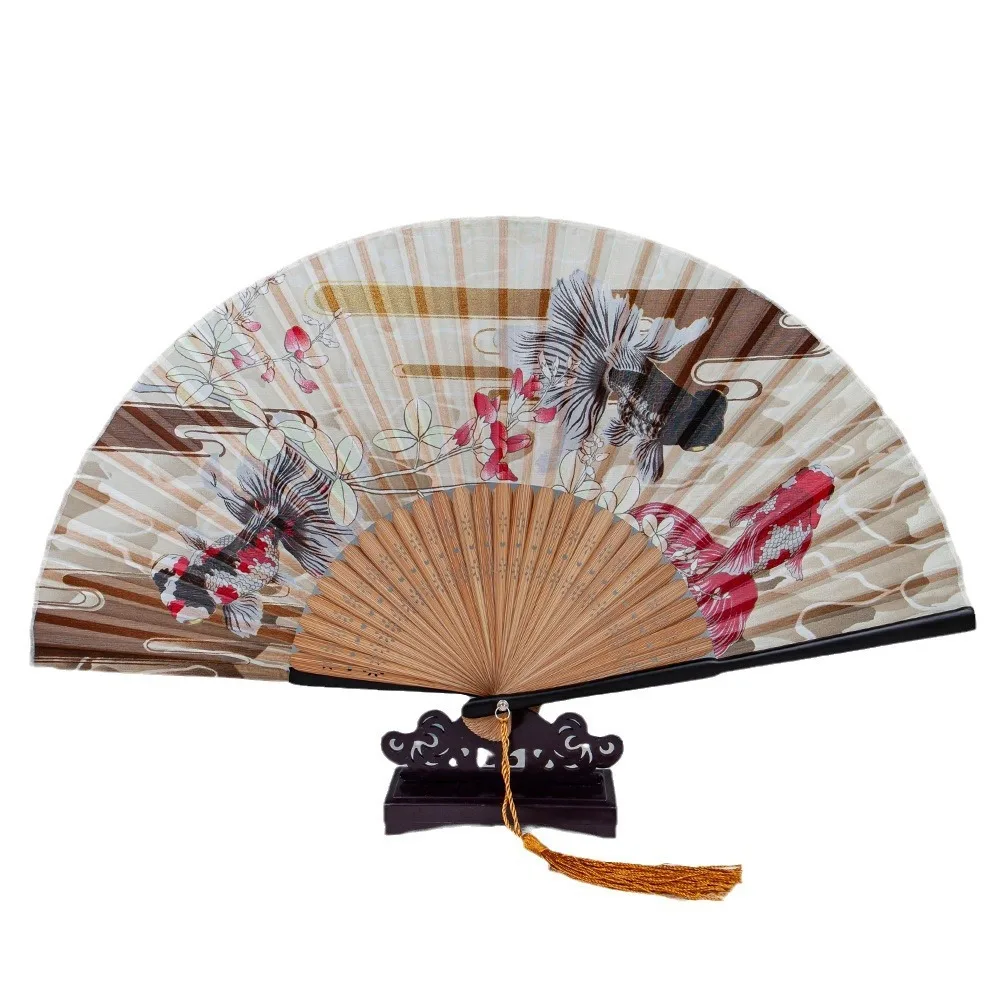 Éventail pliant de style chinois, squelette en bambou, artisanat traditionnel, style ancien, élégant avec pompon, éventail de danse hanfu Éventail pliant de style chinois, squelette en bambou, artisanat traditionnel, style ancien, élégant avec pompon, éventail de danse hanfu