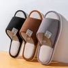 pantoufles pour hommes, pantoufles d'intérieur antidérapantes à semelles souples pour le printemps et l'été, pantoufles confortables en lin toutes saisons