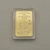 pièce d'or du marine allemand, badge carré artisanal en métal plaqué or, cadeau de collection commémorative