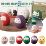 Breloque porte-bonheur japonaise en céramique, artisanat de beurre de Daruma, ornement de fortune, paysage, décoration d&rsquo;intérieur, accessoires miniatures, cadeaux, 1 pièce, 6 pièces