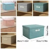 boîte de rangement de style japonais, type tiroir, boîte d'organisation couverte durable, tissu en coton et lin avec couvercle, bacs pliables pour chambre d'enfants