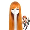 Persona 5 Sakura Futaba Cosplay Orange cheveux longs raides personnage d&rsquo;anime habiller casque