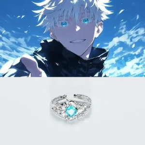 Jujutsu Kaimmense Satoru Gojo Eyes pour la modélisation des anneaux, bague Anime, bague alimentaire originale faite à la main, accessoires, taille 2 Yuan Jujutsu Kaimmense Satoru Gojo Eyes pour la modélisation des anneaux, bague Anime, bague alimentaire originale faite à la main, accessoires, taille 2 Yuan