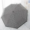 parapluie, coupe vent, résistant à la pluie, pied de poule, style britannique à la mode, parasol de voyage, parapluie automatique pliant portable