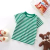 chemise rayée à la mode pour enfants, chemise rouge pour bébés, garçons et filles, t shirts en vrac, vêtements pour filles de 0 à 8 ans, 2025