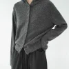 cardigan à capuche pour femme, pull en pur cachemire, veste tricotée européenne à capuche épaisse, nouvelle collection automne/hiver 2025 100%