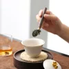 cuillère à thé en ébène, 1 pièce, cuillère à thé en bois massif rétro créatif, pelle à thé kongfu, accessoires de cérémonie du thé, cadeau