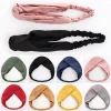 turban croisé solide pour femmes, noué torsadé, style boho, en daim, pour filles, nœud doux, accessoires pour cheveux vintage