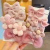 10 dessins de fleurs à nœud adorables et de style doux, avec une forte élasticité, sans endommager les cheveux, adaptés aux queues de cheval