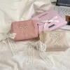 porte monnaie multifonctionnel à nœud portable, avec ruban en dentelle, joli portefeuille zéro, pochette à fermeture éclair, sac à cosmétiques doux de voyage