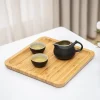 plateau à thé en bambou japonais simple, plateaux de service de rangement de cuisine, assiette d'hôtel à domicile pour dessert petit déjeuner café plateau de nourriture