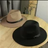 mode large bord britannique fedora chapeau occasion formelle gentleman hiver feutre chapeaux couleur unie décontracté laine chapeaux hommes femmes