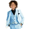 costumes formels blancs pour garçons, tuxedos de dîner pour petits garçons d'honneur, pour fête de mariage, costume de bal, ensemble de 3 pièces