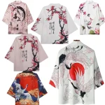 Cardigan Kimono japonais Yukata samouraï pour hommes et femmes, chemise imprimée grue, plage Haori Harajuku Obi, Style chinois, Streetwear asiatique 5XL Cardigan Kimono japonais Yukata samouraï pour hommes et femmes, chemise imprimée grue, plage Haori Harajuku Obi, Style chinois, Streetwear asiatique 5XL