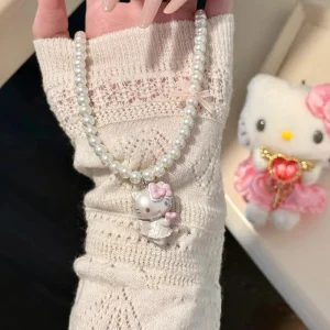 Collier pendentif pour femmes, joli collier à breloques rose avec nœud, bijoux Anime Kawaii, cadeau pour filles Collier pendentif pour femmes, joli collier à breloques rose avec nœud, bijoux Anime Kawaii, cadeau pour filles