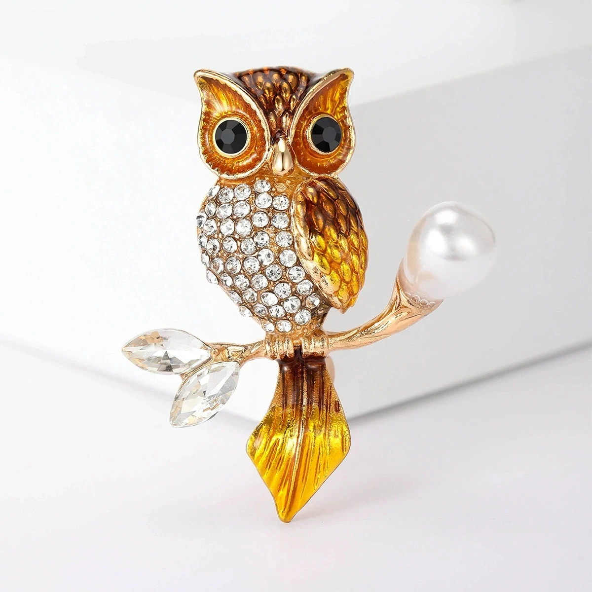 broches double hibou tendance, strass, badge, oiseau, animal, fête, costume décontracté, badge de décoration pour femmes, cadeaux de corsage broches double hibou tendance, strass, badge, oiseau, animal, fête, costume décontracté, badge de décoration pour femmes, cadeaux de corsage