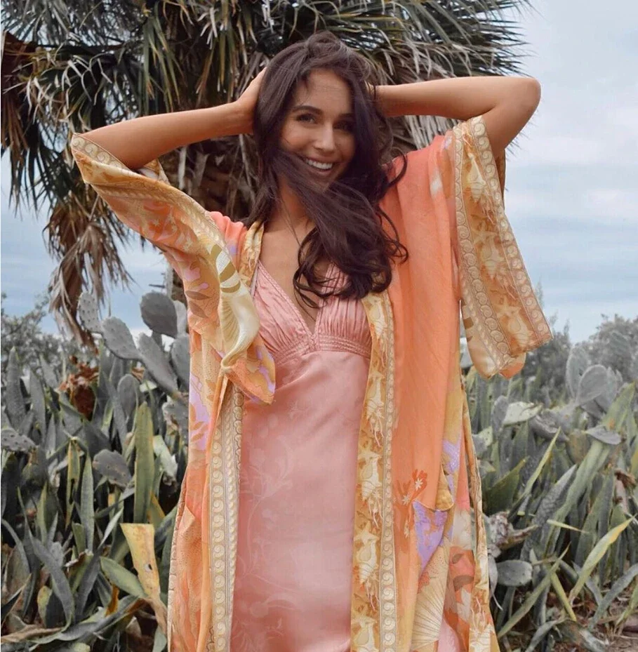 ayualin imprimé fleuri kimono cardigan longue blouse fer femmes nager couvrir été 2025 boho caftan plage femme blouses robes ayualin imprimé fleuri kimono cardigan longue blouse fer femmes nager couvrir été 2025 boho caftan plage femme blouses robes