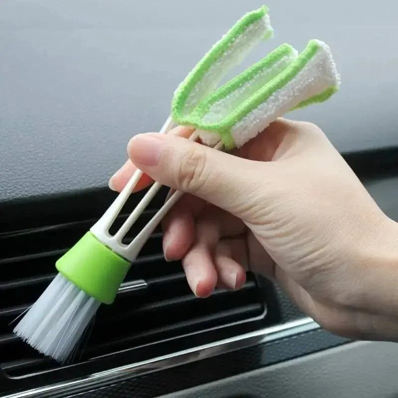 nettoyeur d'aération de voiture multifonction, mini plumeau de ventilation en micro fiber à double extrémité, housse en tissu amovible, brosse de nettoyage portable pour voiture nettoyeur d'aération de voiture multifonction, mini plumeau de ventilation en micro fiber à double extrémité, housse en tissu amovible, brosse de nettoyage portable pour voiture