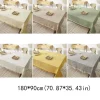 nappe à motif écossais avec pompons, anti poussière, couverture de meubles de style campagnard, rectangulaire, moderne, tapis de pique nique de jardin, salle à manger