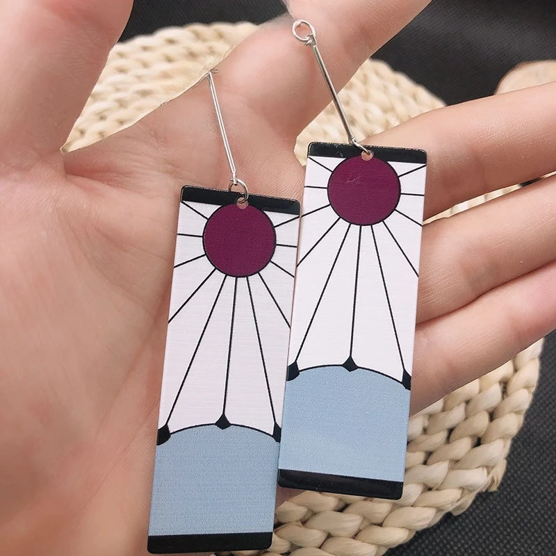 anime tanjiro boucles d'oreilles pendantes anime démon hanafuda slayer oreille pince goutte longue oreille bijoux cosplay accessoires cadeau anime tanjiro boucles d'oreilles pendantes anime démon hanafuda slayer oreille pince goutte longue oreille bijoux cosplay accessoires cadeau
