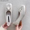tabi chaussures ballet falts ballerine en cuir chaussures pour femmes bout fendu chaussures plates tabi sans lacet mocassins à fond souple avec nœud