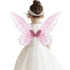 ailes de fée papillon colorées en organza scintillant, ailes de princesse d'elfe faites à la main, accessoires de costume