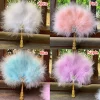Éventail pliant en plumes lolita, nickel é japonais, sombre, gothique, danse de cour, éventail à main, accessoires de fête de mariage