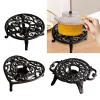 chauffe théière en fonte rustique, ornement décoratif avec bougeoir, plat en métal, standard, fête de mariage, bar, cour, cour