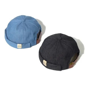 Chapeau sans bord vintage en coton pour hommes et femmes, bonnet respirant, chapeaux rétro réglables, casquette de marin, niche, propriétaire, hip hop