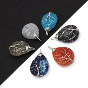 Pierre naturelle arbre de vie motif Dragon Agate pendentif coloré 30x48mm fabrication de bijoux collier à faire soi-même boucles d’oreilles accessoires cadeau Pierre naturelle arbre de vie motif Dragon Agate pendentif coloré 30x48mm fabrication de bijoux collier à faire soi-même boucles d’oreilles accessoires cadeau