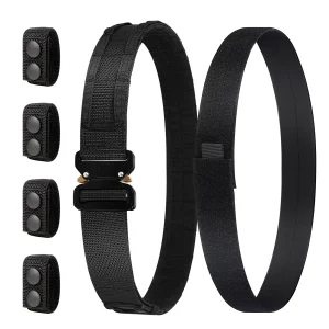 Ceinture de combat tactique MOLLE 1.75 pouces, avec 4 boucles interchangeables, sangle en Nylon robuste, cadeau pour hommes Ceinture de combat tactique MOLLE 1.75 pouces, avec 4 boucles interchangeables, sangle en Nylon robuste, cadeau pour hommes