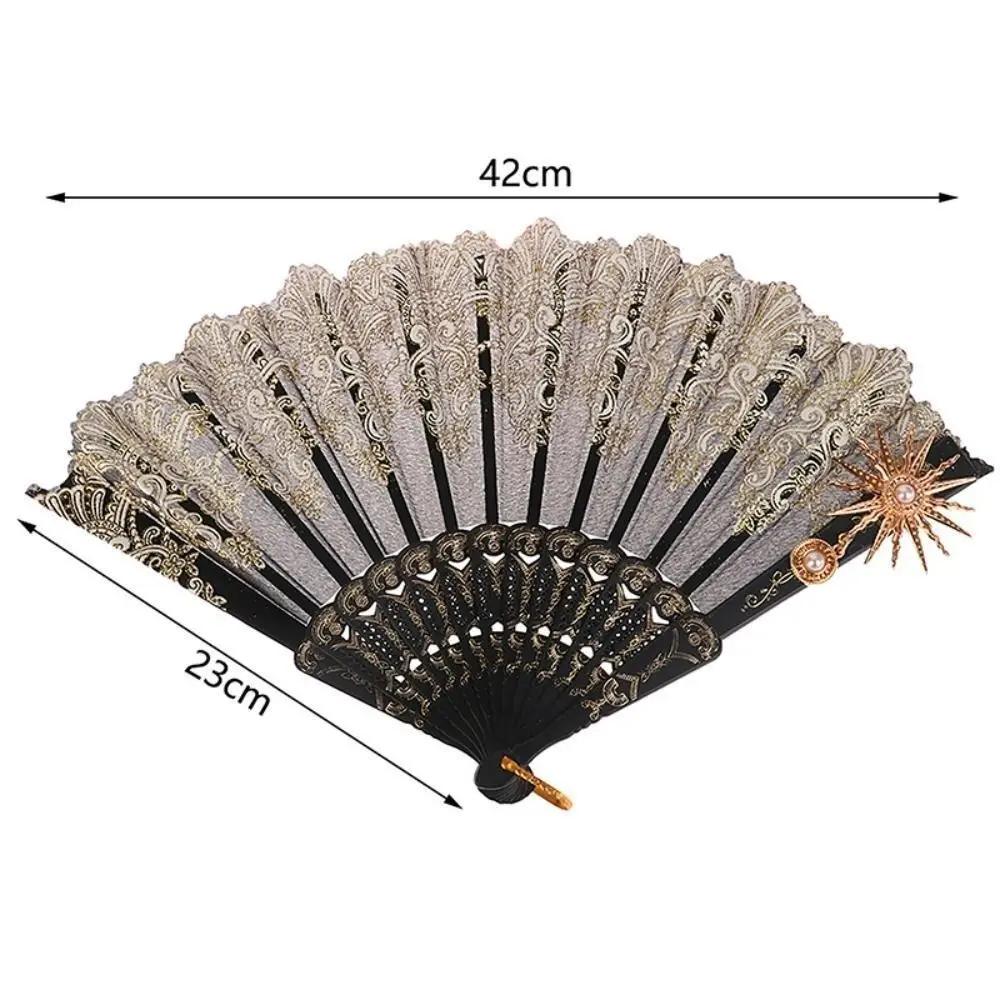 Éventail pliant en plastique de haute qualité, accessoires gothiques pour cour de photographie, lolita, dentelle, rose Éventail pliant en plastique de haute qualité, accessoires gothiques pour cour de photographie, lolita, dentelle, rose