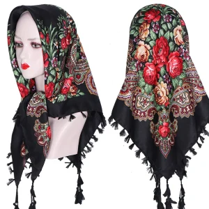 2025 fleur Hijab femmes châle écharpe enveloppement chaud bohême impression foulard carré oreille de blé foulard hiver 2025 fleur Hijab femmes châle écharpe enveloppement chaud bohême impression foulard carré oreille de blé foulard hiver