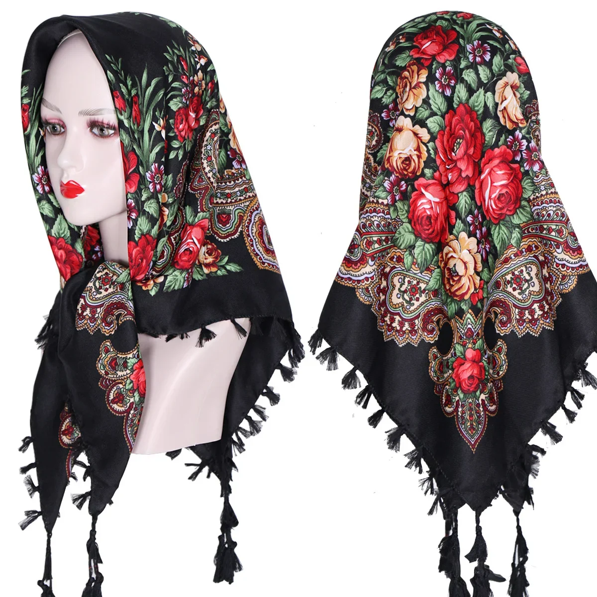 2025 fleur Hijab femmes châle écharpe enveloppement chaud bohême impression foulard carré oreille de blé foulard hiver 2025 fleur Hijab femmes châle écharpe enveloppement chaud bohême impression foulard carré oreille de blé foulard hiver