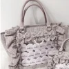 sacs à main en velours à volants pour femmes, sac à dos de dessin animé, style japonais, décontracté, élégant, portable, printemps, automne, nouveau