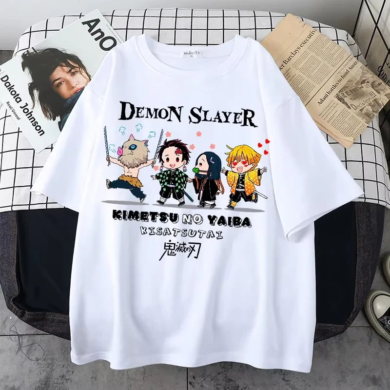 t shirt demon slayer d'anime japonais, t shirt unisexe kawaii kimetsu no yaiba pour femmes, t shirt drôle tanjirou kamado t shirt demon slayer d'anime japonais, t shirt unisexe kawaii kimetsu no yaiba pour femmes, t shirt drôle tanjirou kamado