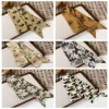 Élégant longue peinture à l'encre foulard en soie cravate de cheveux imprimé écharpe longue foulard en soie coiffure ruban ancien bandeau de cheveux fille