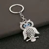 couleur argent bleu profond hibou animal femmes sac accessoires religieux mauvais œil porte clés pendentif voiture clé et porte clés