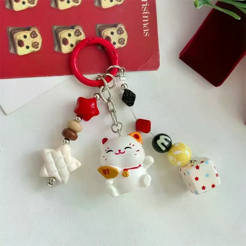 porte clés en forme de boule de fourrure rouge, chat porte bonheur, mignon et amusant, pendentif, chaîne de téléphone, sac, ornement suspendu, sac à dos, breloques, accessoire cadeau porte clés en forme de boule de fourrure rouge, chat porte bonheur, mignon et amusant, pendentif, chaîne de téléphone, sac, ornement suspendu, sac à dos, breloques, accessoire cadeau