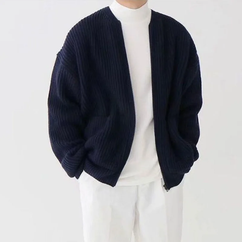 cardigan à manches longues avec fermeture éclair pour hommes, haut pull, tricots, veste, vêtements d'extérieur, automne, hiver, tout manteau, vêtements y2k, ins cardigan à manches longues avec fermeture éclair pour hommes, haut pull, tricots, veste, vêtements d'extérieur, automne, hiver, tout manteau, vêtements y2k, ins