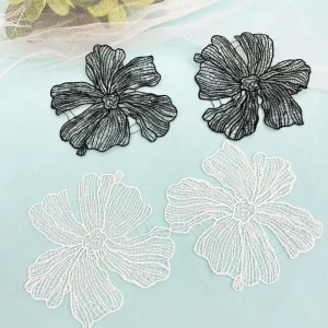 Patchs de fleurs blanches pour bricolage, artisanat, couture, robe de mariée à coudre, décoration de vêtements de fête pour femmes Patchs de fleurs blanches pour bricolage, artisanat, couture, robe de mariée à coudre, décoration de vêtements de fête pour femmes
