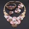 ensemble de bijoux africains à la mode, couleur or dubaï, pour femmes, client nigérian, design floral de mariage, cadeau
